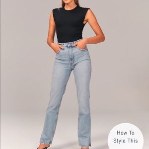 90s Ultra High Rise Straight Jeans in Light Wash